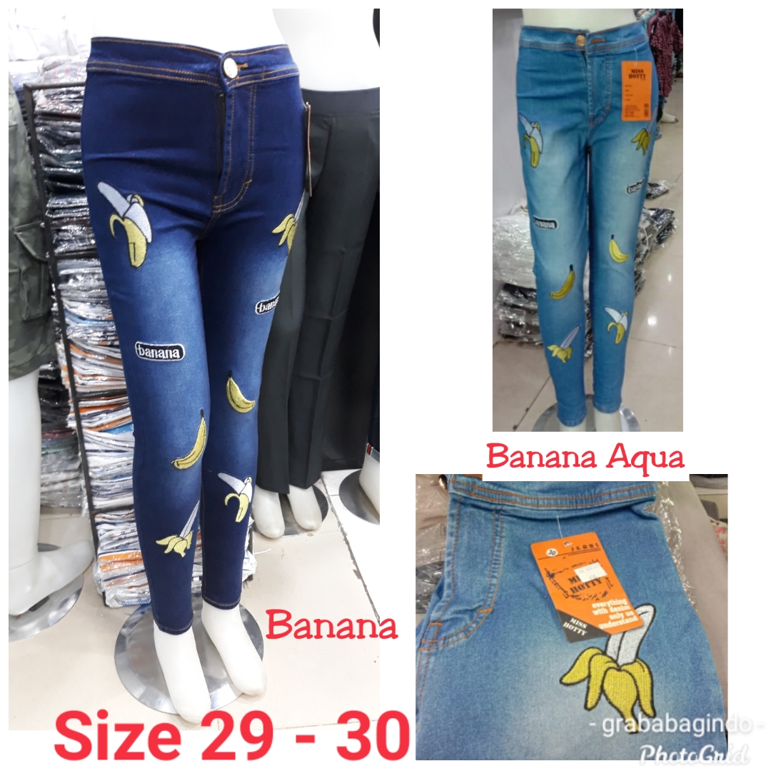 MISSHOTTY JEANS BORDIR MOTIF BANANA 