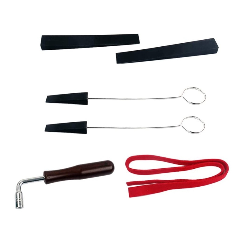 6 Pcs Piano Tuning Lever Tools Kit Piano Parts Accessories Mute Hammer Piano Rubber Tuning Fork Mutes Tuning Tools Set
