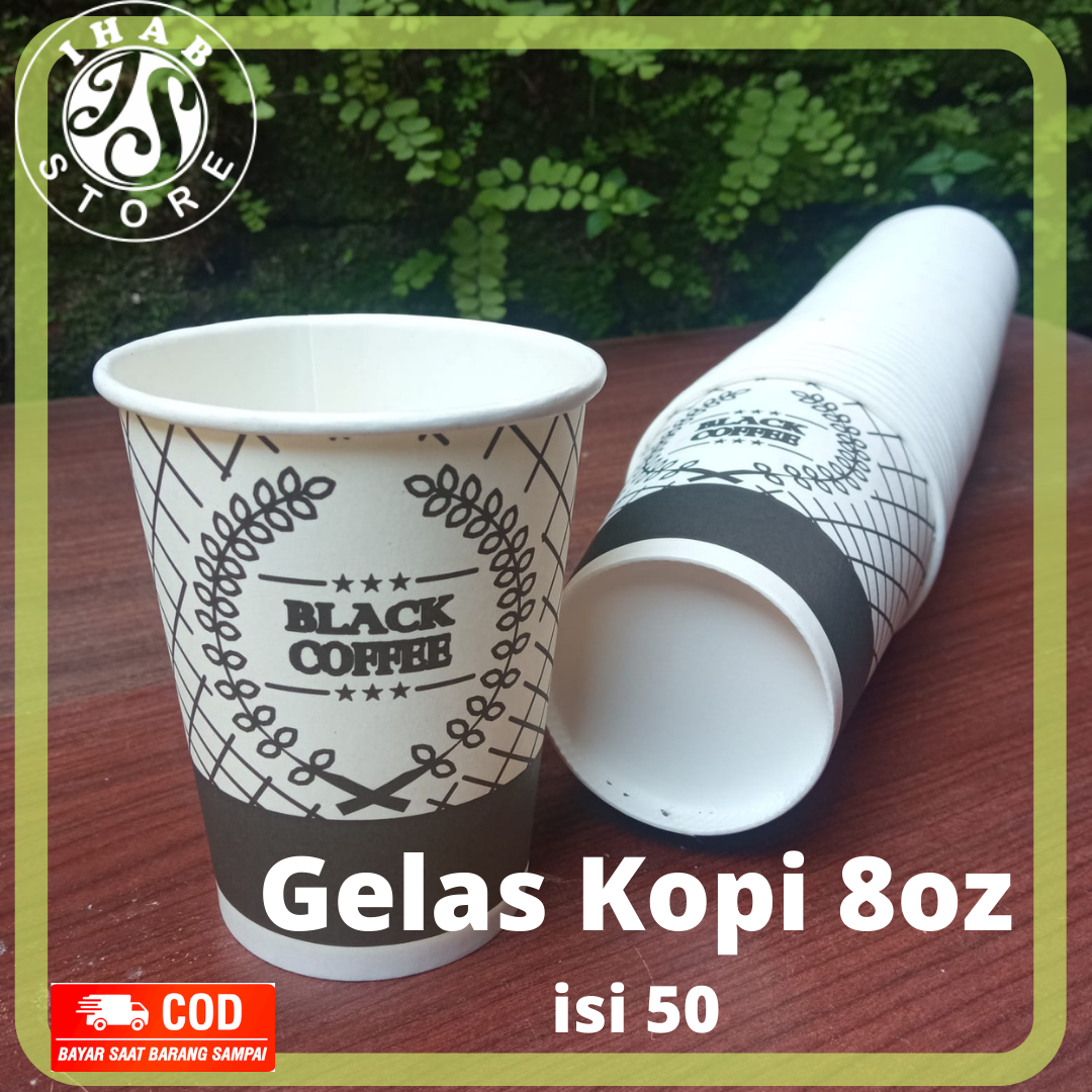 50pcs Paper Cup 8oz - 25Pcs Paper Cup 8oz - Gelas Kertas Kopi Tahan ...
