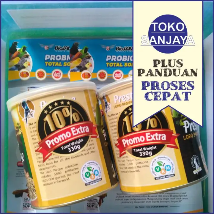 Extra 10 Premium Prestige Lovebird African Parakeet Pakan Burung