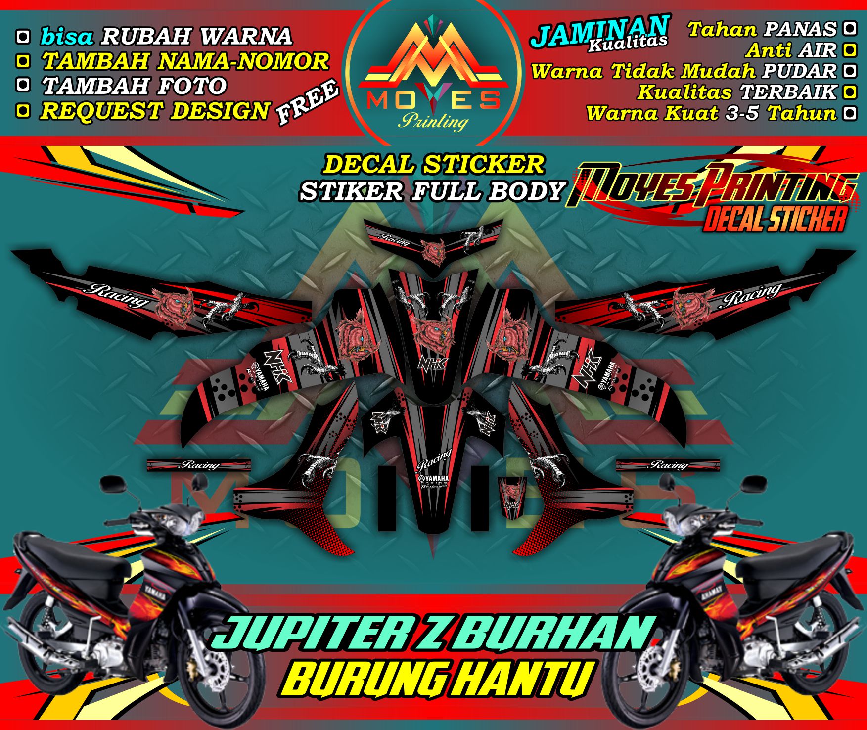 Jual Stiker Motor Jupiter Z Burung Hantu Terlengkap Lazada