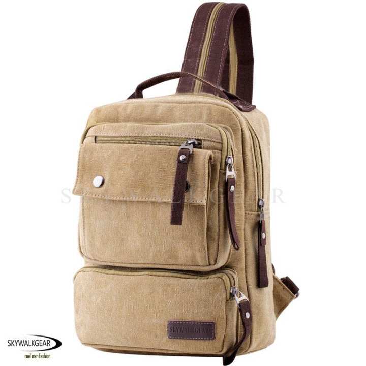 Skywalkgear Tas Ransel Tas Selempang Pria Kanvas skywalkgear tas ransel tas selempang pria kanvas