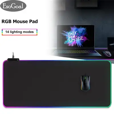 [Promotion!]EsoGoal RGB Soft Gaming Mouse Pad Computer Keyboard Pad Mat Oversized Glowing Led Extended Mousepad with 14 Lighting Modes, 22.9*9.8 inches