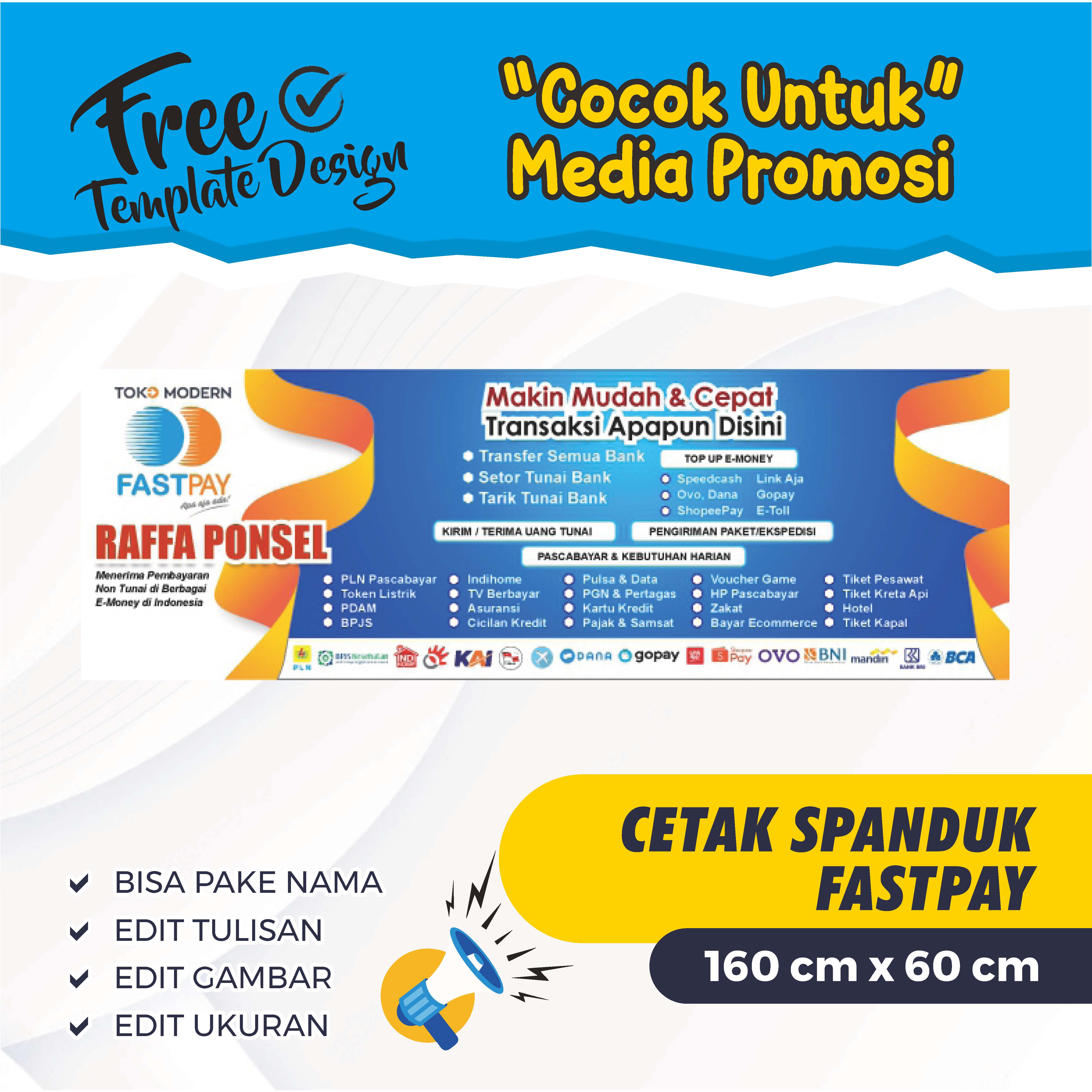 Cetak Spanduk Banner Agent Fastpay Custom X Lazada Indonesia