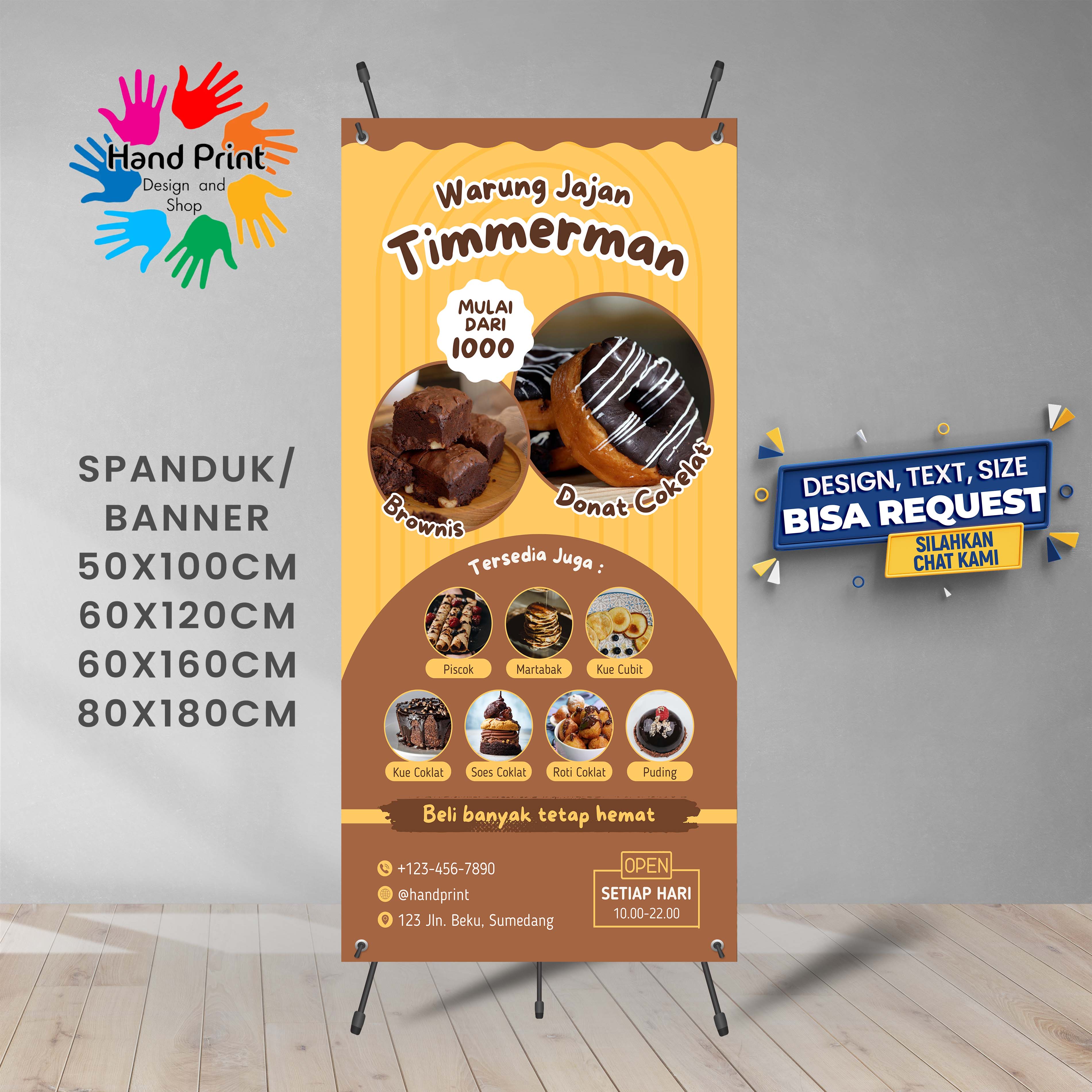 SPANDUK BANNER Warung Jajan Donat Cake Coklat 60x160 CM | Lazada Indonesia