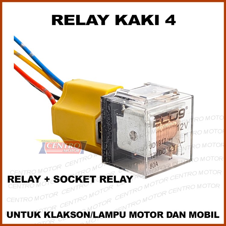RELAY KAKI 4 UNTUK KLAKSON/LAMPU MOTOR DAN MOBIL | Lazada Indonesia