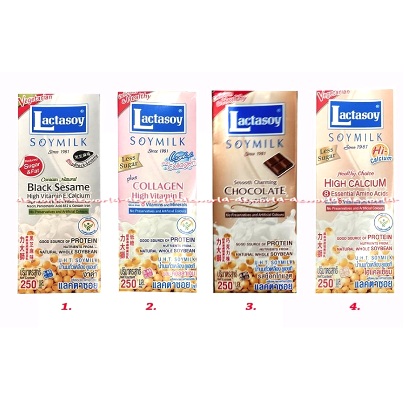 Lactasoy Soy 180ml Milk Black Sesame High Calcium Susu Soya 180 ml