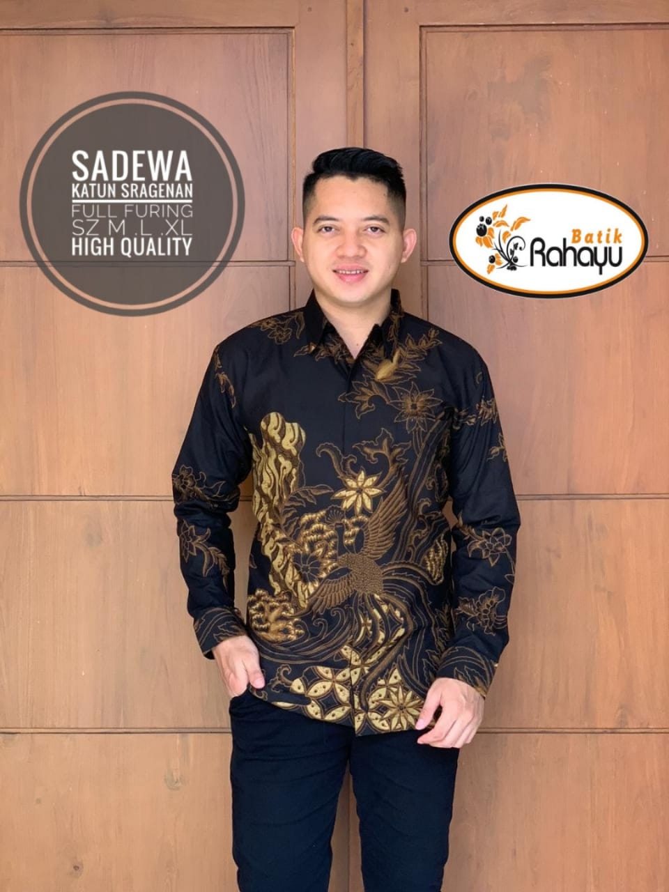 SADEWA / Kemeja Batik Dasar Hitam / Kemeja Batik Pria Lapis Furing ...