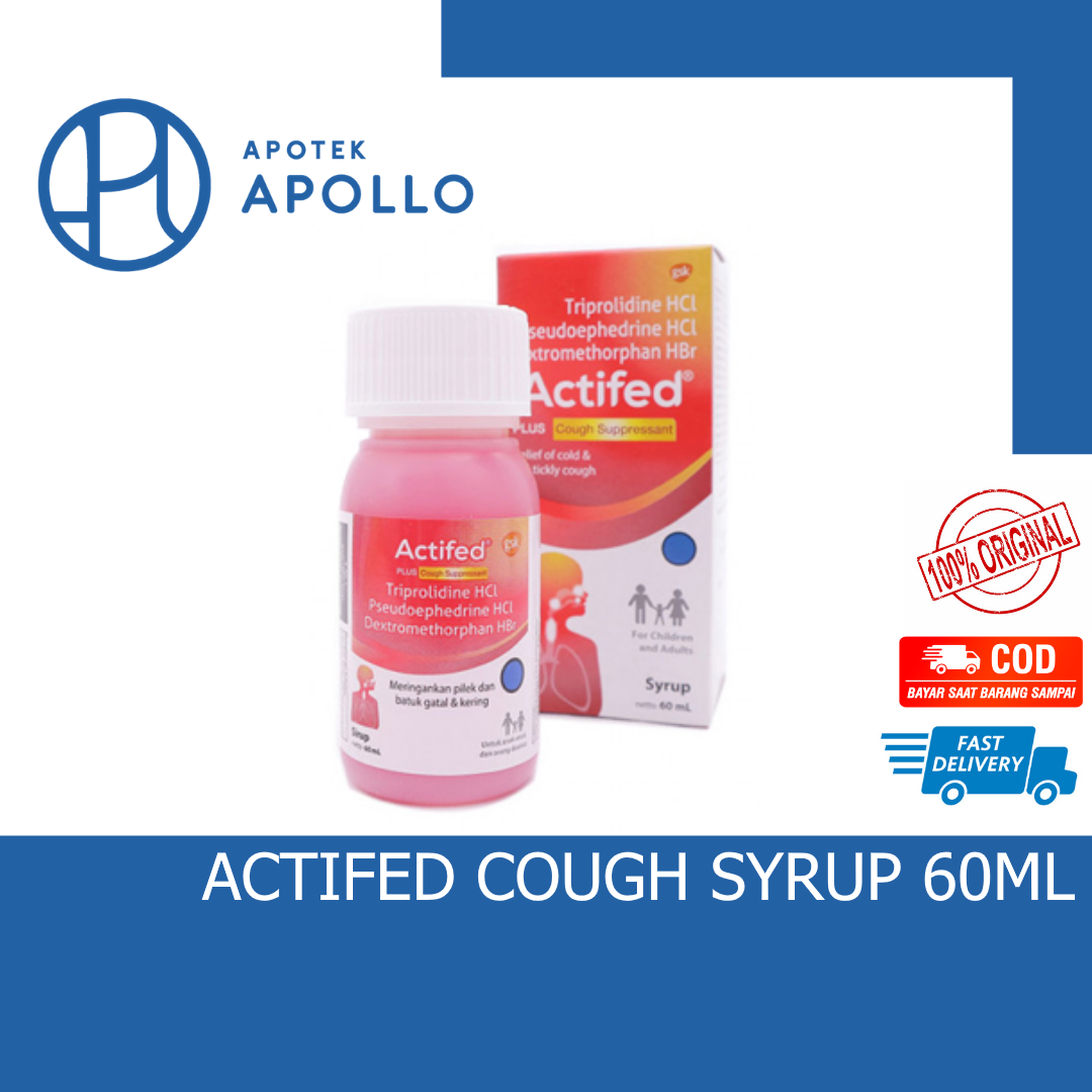 ACTIFED MERAH COUGH SYRUP 60ML Actifed Plus Cough Supressant Sirup 60