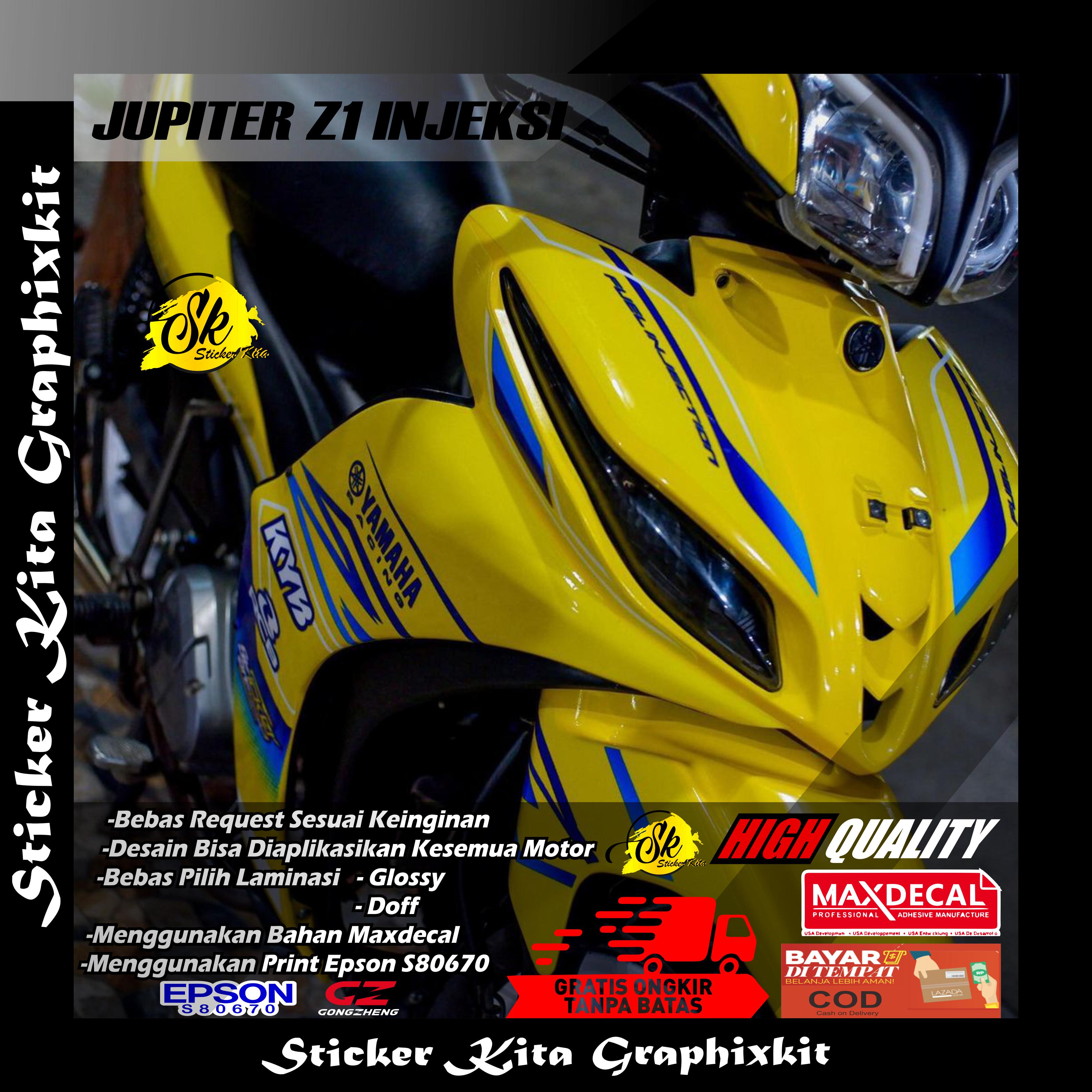 DECAL STICKER FULLBODY MOTOR JUPITER Z1 INJEKSI MOTIF DESAIN SIMPEL ...