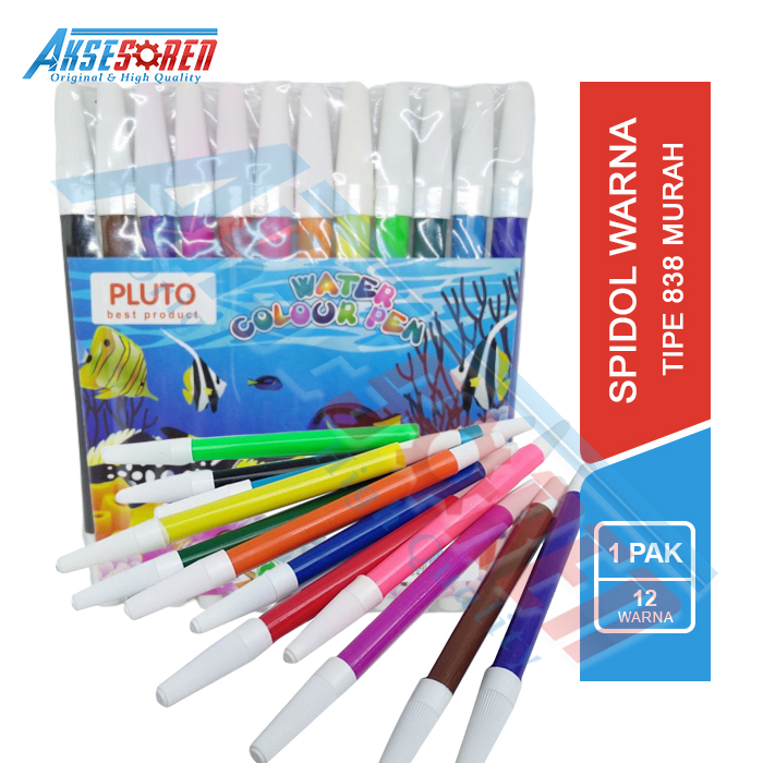 Spidol Warna Colour Pen [12pcs - No.838] / Spidol Warna Warni Lengkap