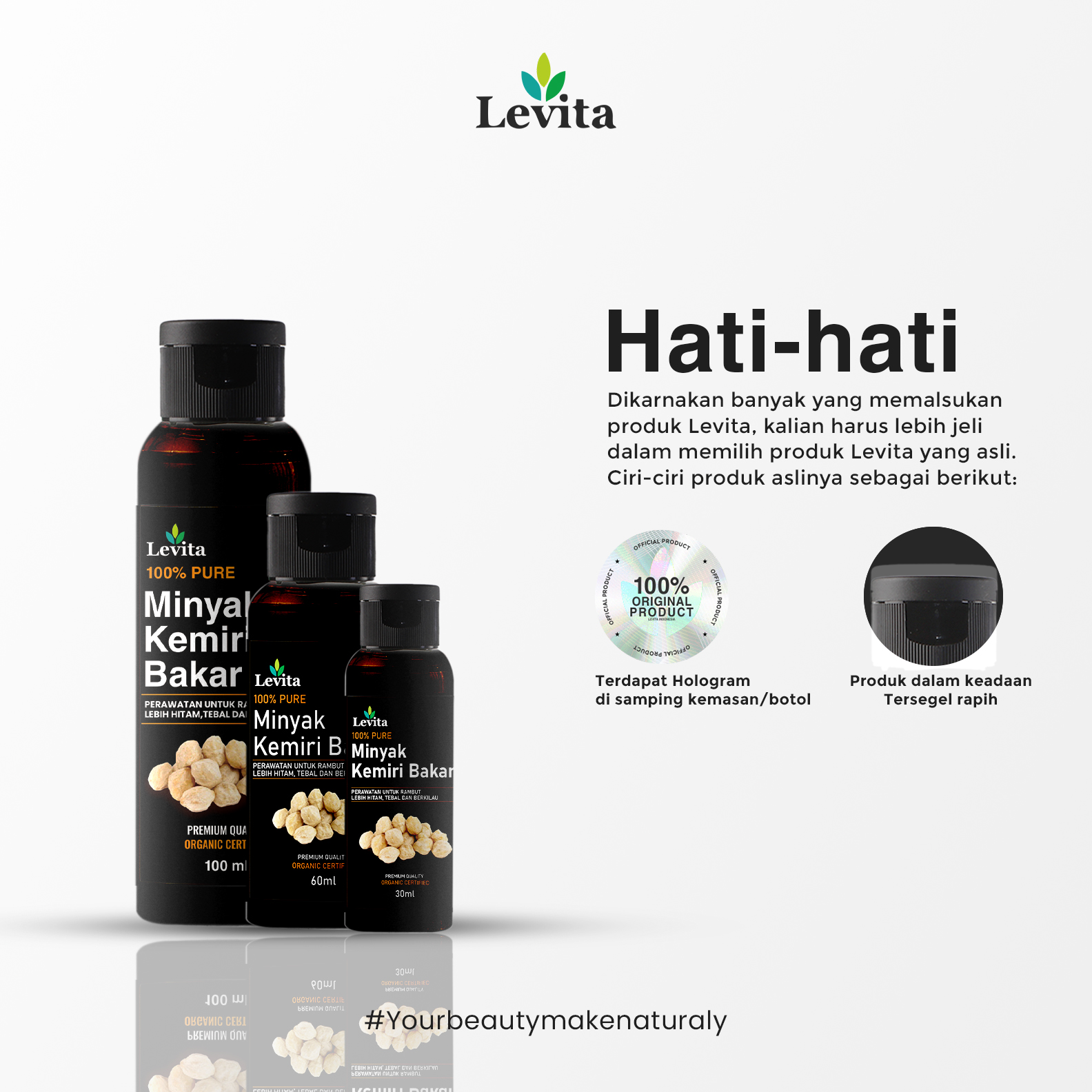 Minyak Kemiri Bakar Levita Oil Penumbuh Dan Penghitam Rambut | Lazada ...