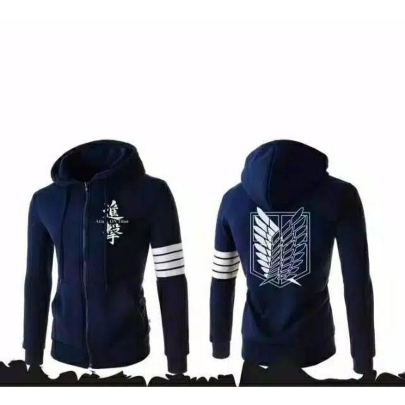Jaket Hoodie Anime Attack On Titan Jaket Zipper Aot Premium Pria