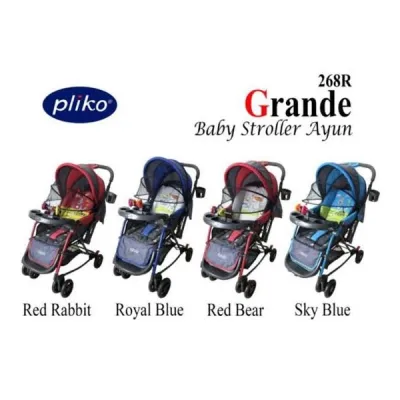 Kereta Dorong Bayi Pliko BS268 Grande New Born-3 Tahun Hadap Depan Belakang 3 Pengaturan Posisi Duduk Rebah Tidur Standard Baby Stroller