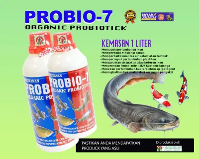 Probio 7 Organic 1L - Probiotik Ikan Menurunkan Ammonia H2S Gastoxic