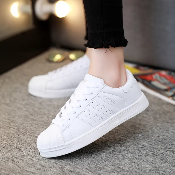 adidas white flat shoes