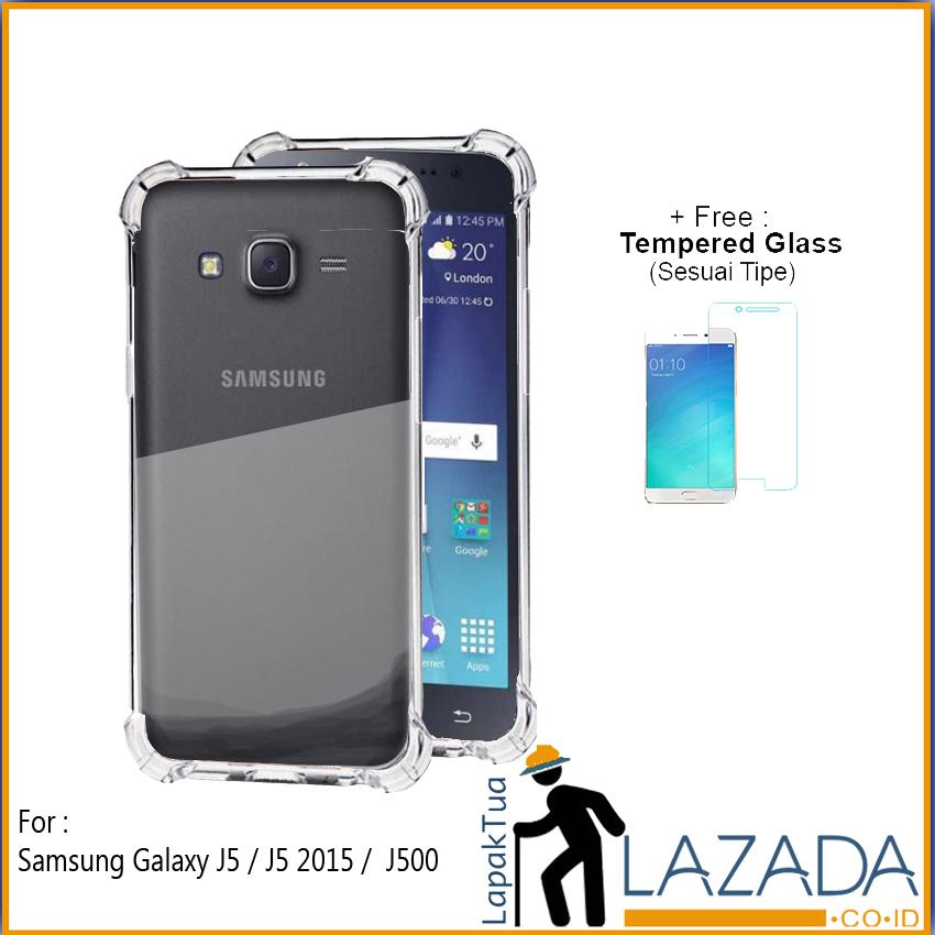 Lapak Case - Softcase Anti Crack Silikon Casing Anticrack Anti Bentur Terbaik Untuk Samsung Galaxy J5 Duos / J500 / J5 2015 / J500F / J500H / J500M / J500G Free Tempered Glass