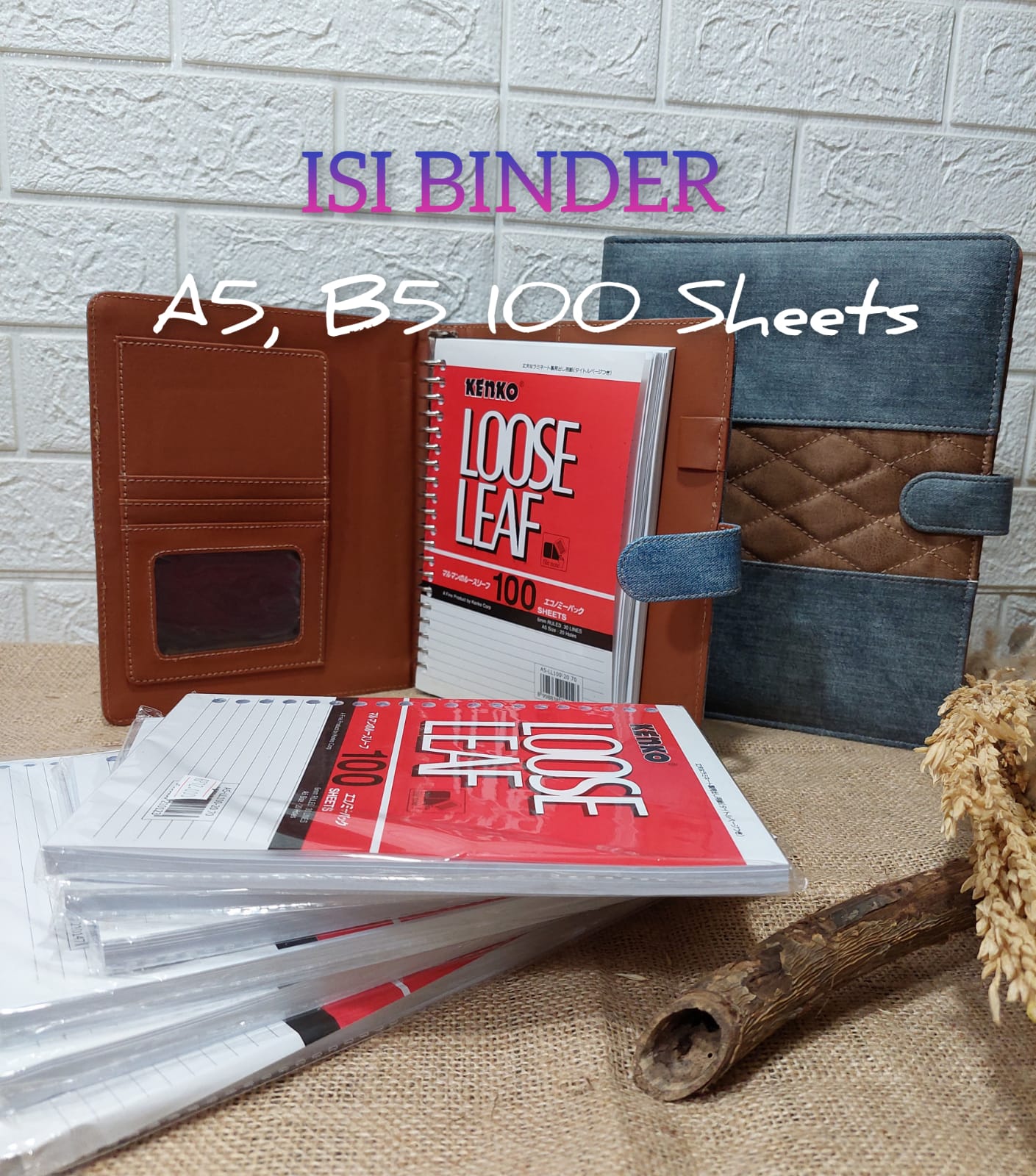 Kertas Isi Binder A5 100 Sheets Ring 20, Isi Binder B5 100 Sheets Ring