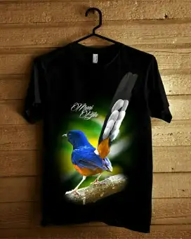 Kaos Cowok Keren Gambar Burung Murai Batu Ekor Naik Lazada Indonesia