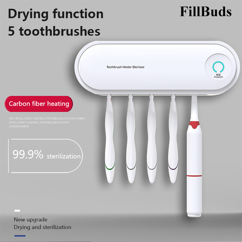 Fillbuds【on Sale】【cod】toothbrush Tia Cực Tím Giá Để Bàn Chải Đánh Răng Khử Trùng Khô Giá Để Bàn Chải Đánh Răng