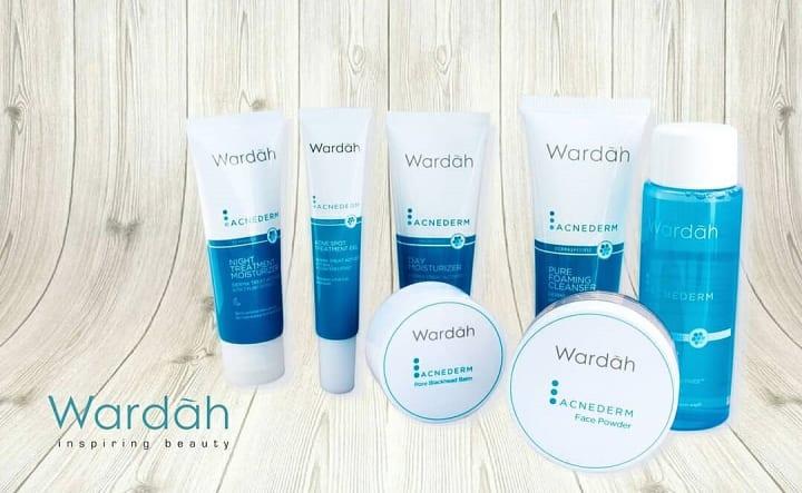 Wardah Paket Acnederm Series ( 7 Produk ) untuk memudarkan bekas wajah berjerawat, memudarkan jerawat dan minyak berlebih