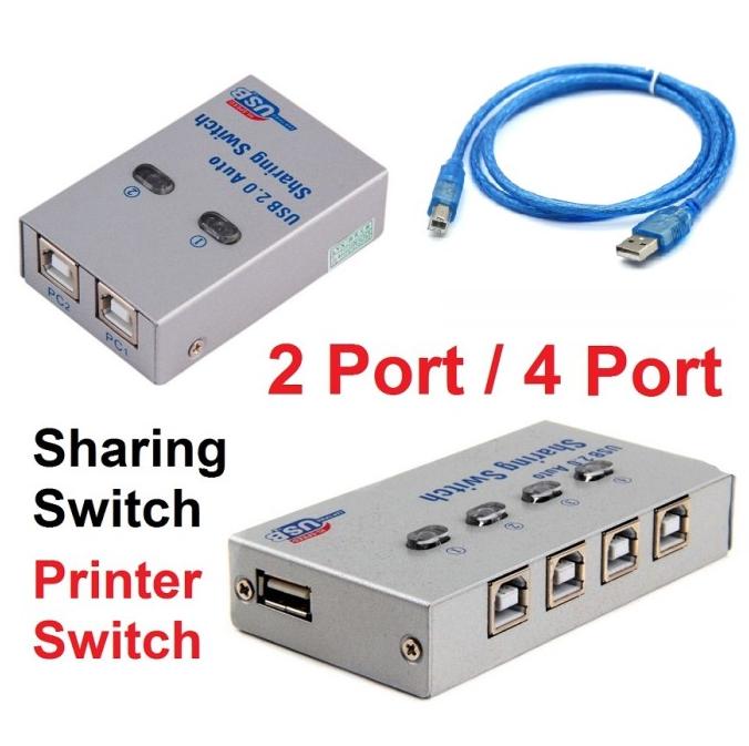 AUTO SWITCH USB PRINTER 2 PORT 2PORT 4 PORT SHARING SWITCHER USB 2.0
