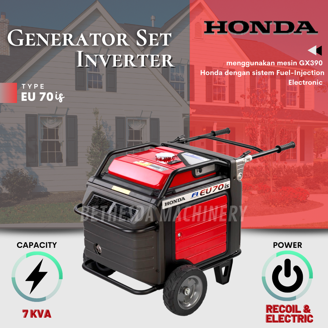 Genset Honda Inverter 7 Kva / Generator Bensin Silent 5600 Watt EU70is ...