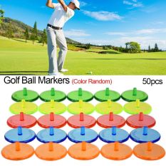 PETIRUN 50Pcs Di động Nhiều màu Thể thao Nhựa Bút đánh dấu bóng golf Đánh dấu định vị Golf Dụng cụ chơi gôn Phụ kiện chơi gôn