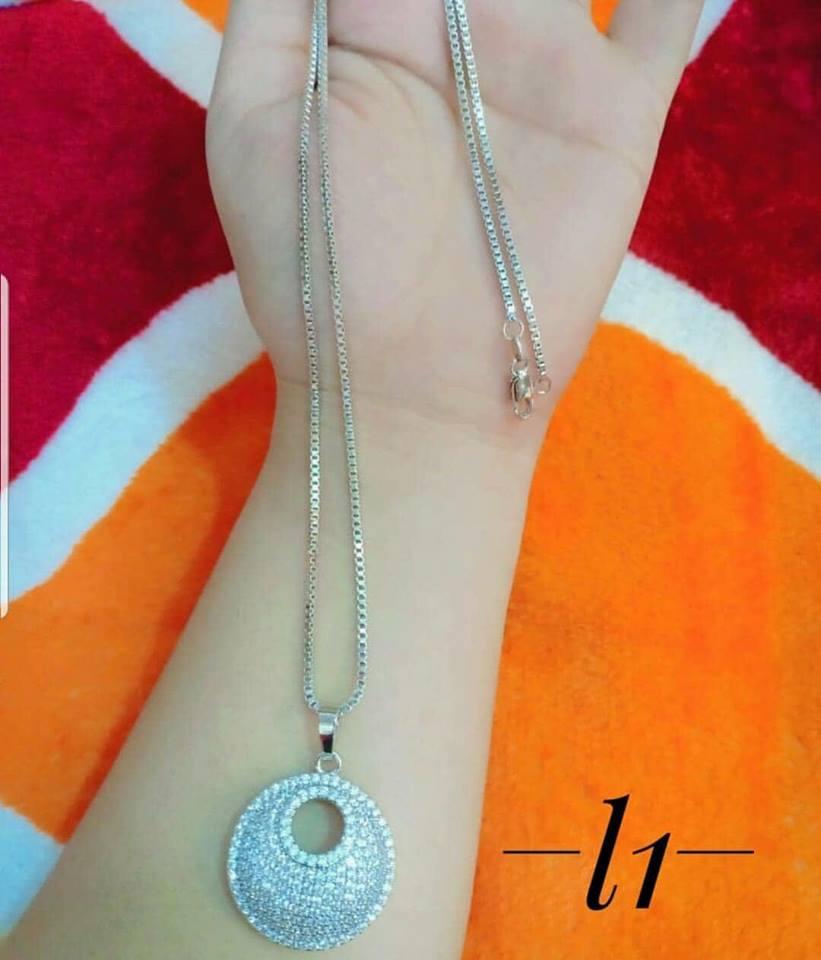 Kalung italy Silver panjang 60 + Liontin cantik