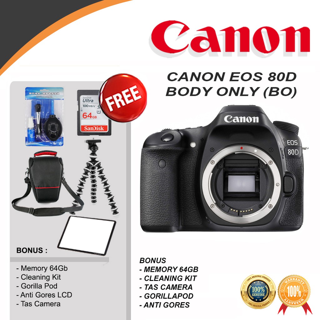 CANON EOS 80D BODY ONLY - KAMERA DSLR CANON EOS 80D BO | Lazada