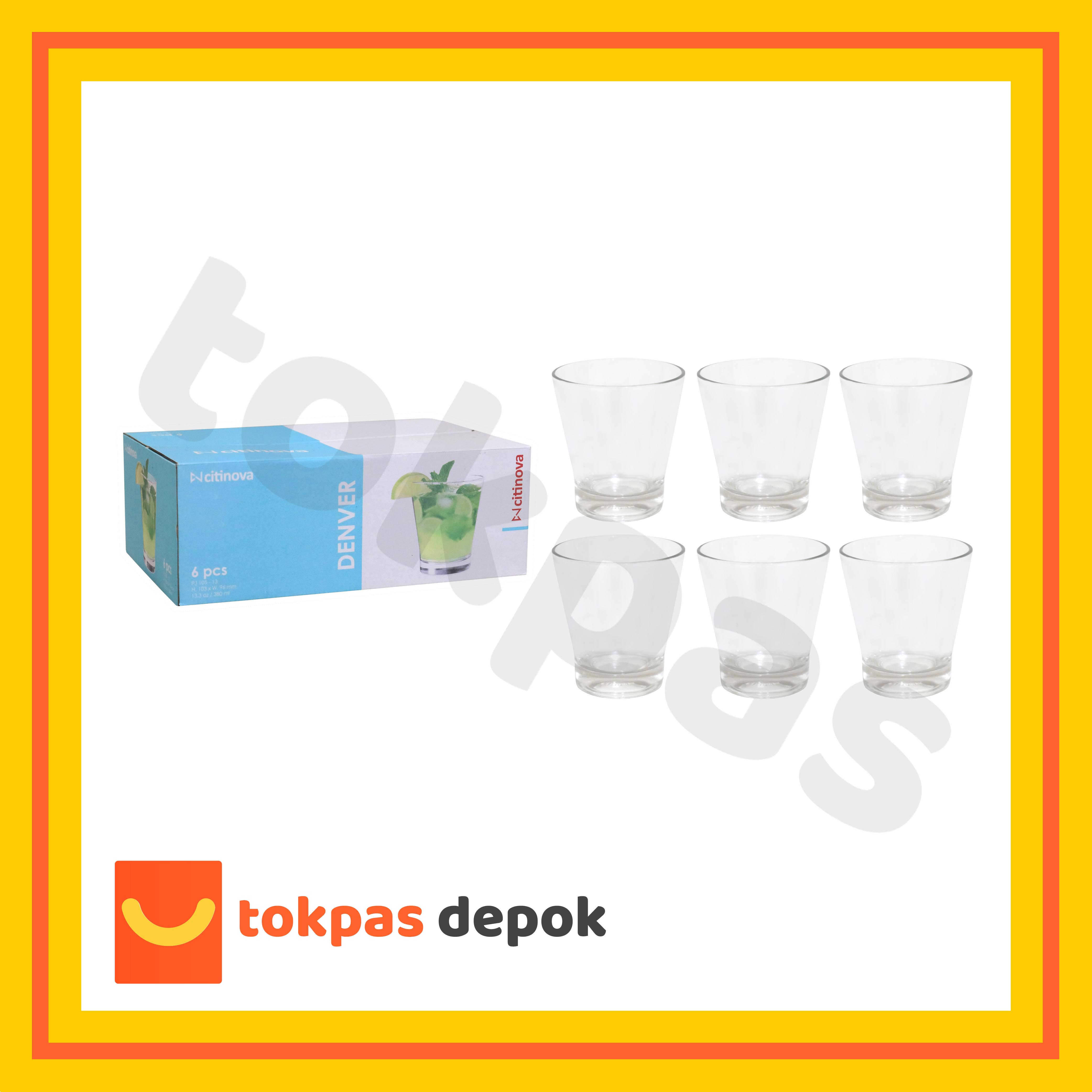 Gelas Kaca 380 Ml SET 6 Pcs Denver Citinova PJ 105 13 Lazada Indonesia