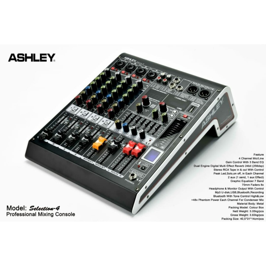 Mixer Ashley Selection 4 Original 4 Channel Bluetooth USB Lazada