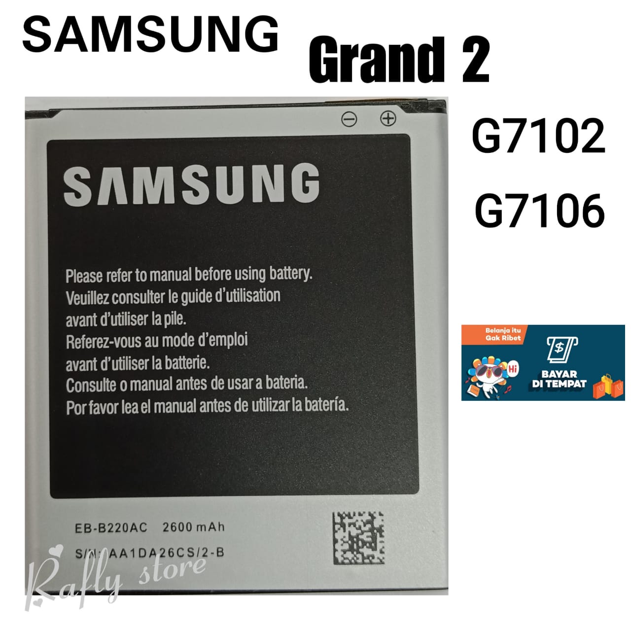 R/S; Batrai Samsung Galaxy Grand (SM-G7102) Baterai Handphone
