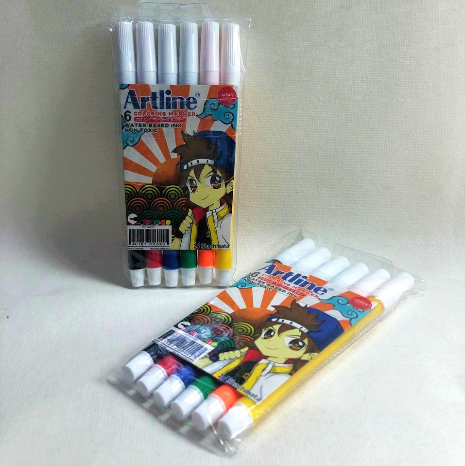 Spidol Warna Isi 6 SATU SET / Artline 6 Colouring Markers | Lazada ...