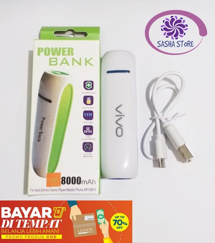 SS Powerbank Mini 8000mah FREE 1 pcs Kabel Charger Power Bank Vivo Oppo Samsung Xiaomi 8000 mAh Powerbank 1 Output - Random Color