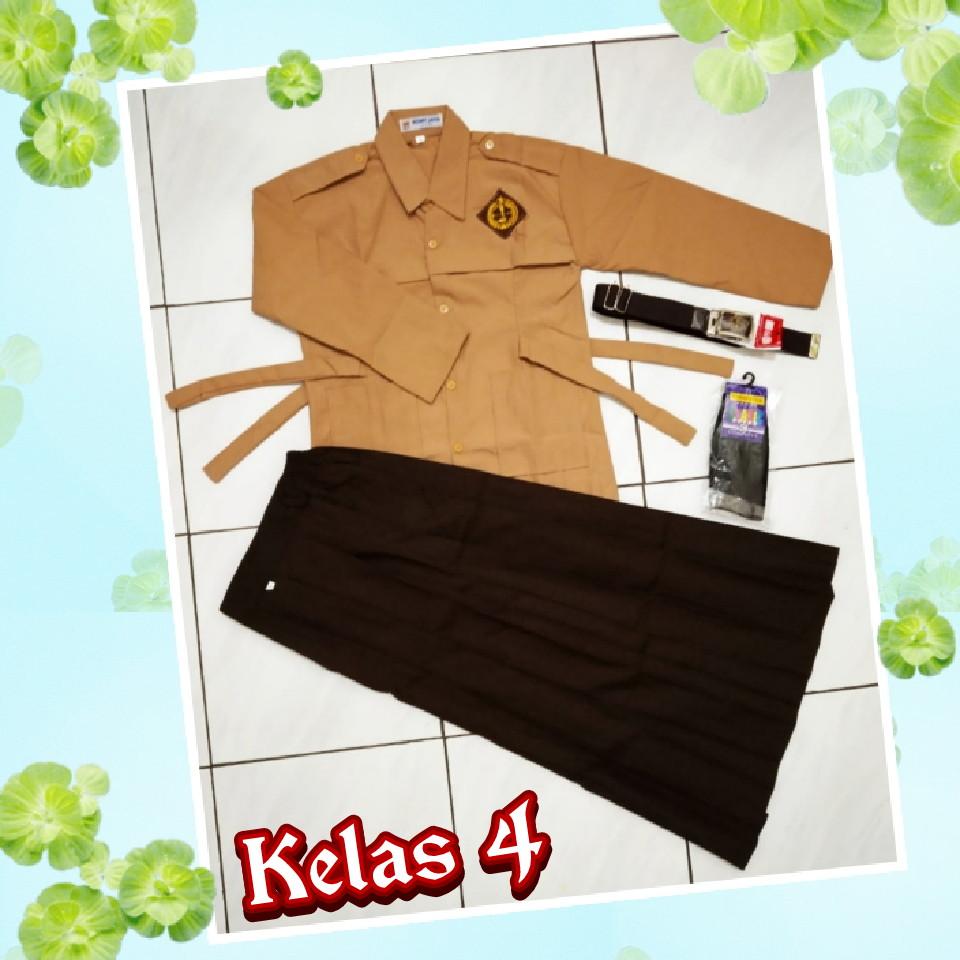 Satu Set Seragam Pramuka Sd Perempun Baju Panjang Rok Panjang Kelas 4 Lazada Indonesia
