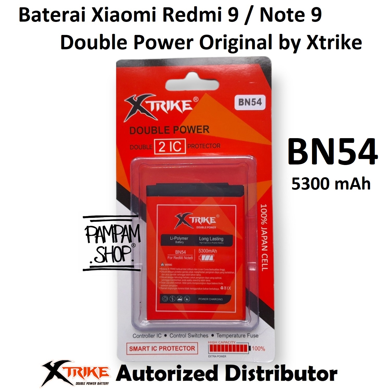 Baterai XTRIKE Double Power XiaoMi BN54 Redmi Note Batre