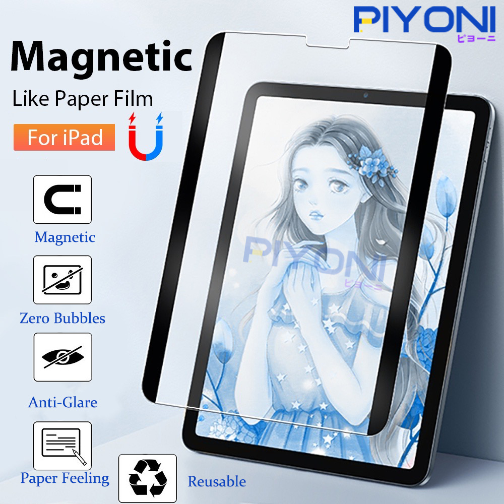 Piyoni Anti Gores iPad Magnetic Paperlike Screen Film Removable