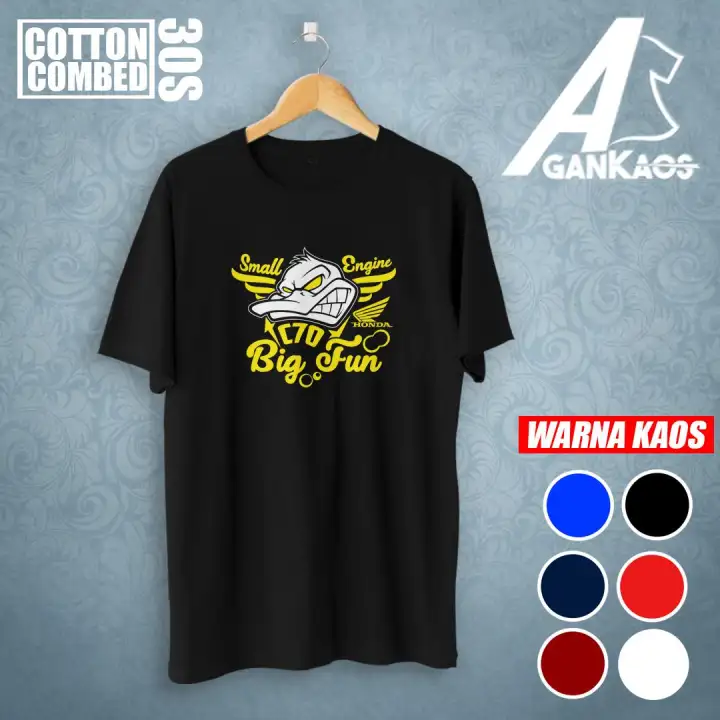 Kaos Baju Distro Honda C70 Bebek Small Engine Big Fun Cotton Combed 30s Premium Kaos Keren