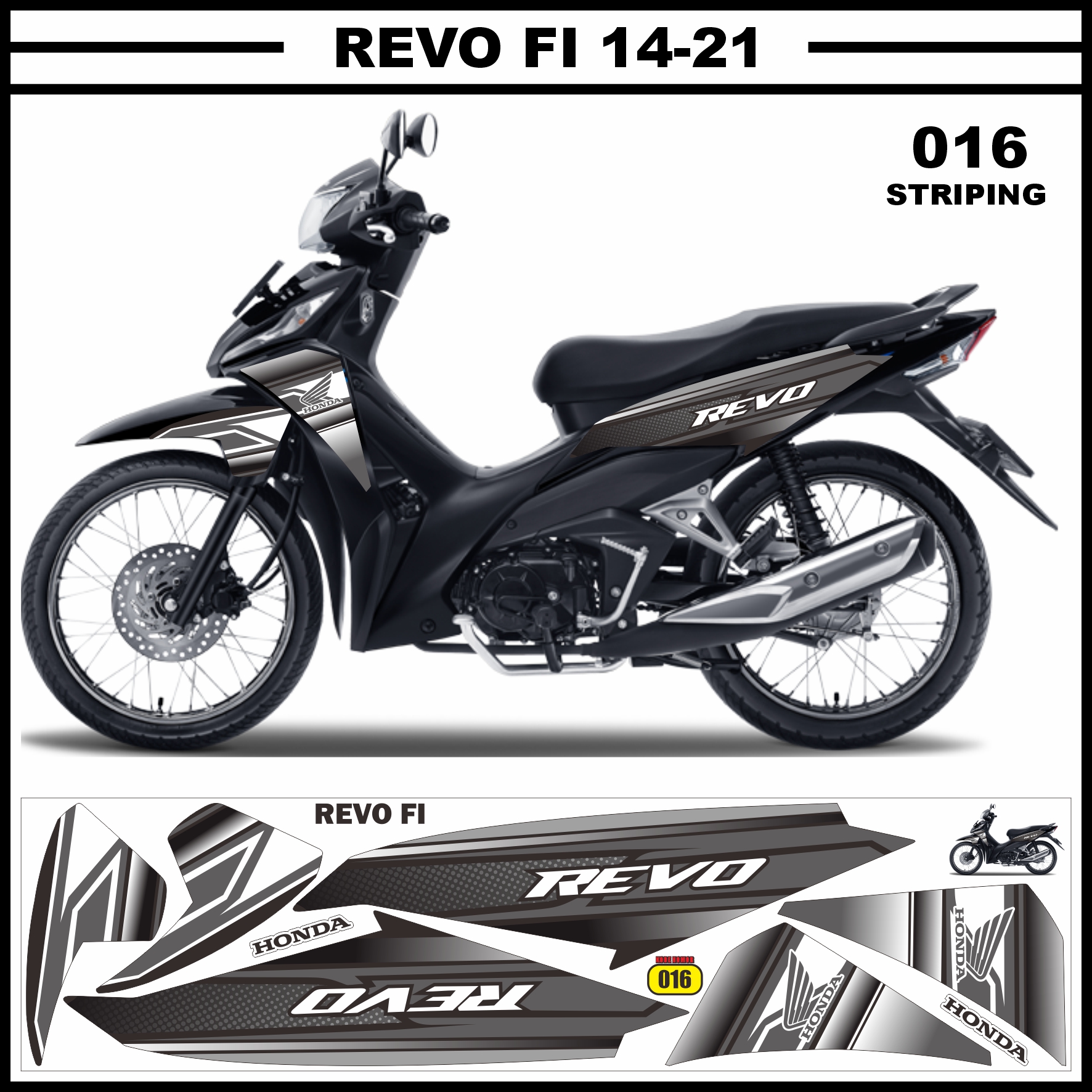 Stiker Striping Honda Revo X Revo Fit FI Revo FI 2014 2021 Variasi RZ002 Decal Aldea Lazada Indonesia
