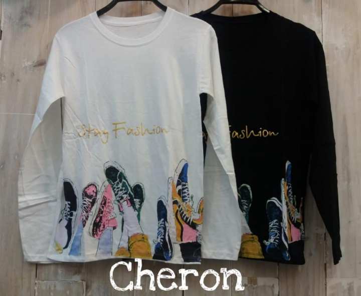 PROMO CHERON 15909 - Kaos Oblong Wanita Baju Distro Cewek