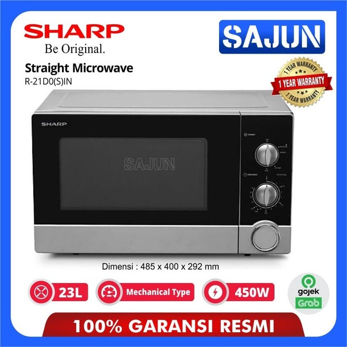 sharp straight microwave oven 23 liter r 21d0 s in