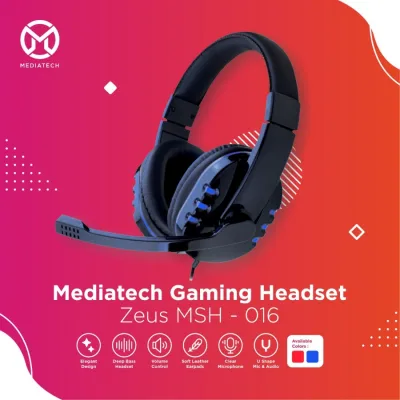 Mediatech Headphone Gaming Zeus MSH 016 + Mic Pakai kabel / Headphone Gaming - 56019 Produk Berkualitas