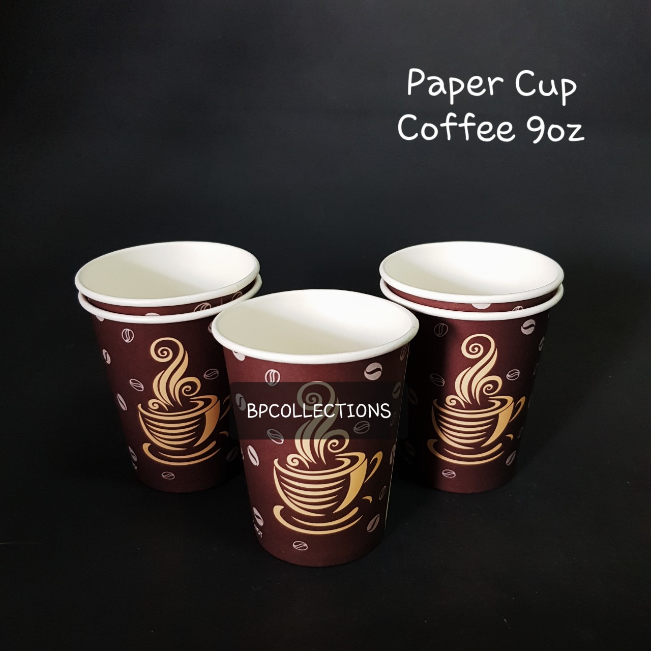 1 PAK 50 pcs PAPER CUP 9oz oz GELAS KERTAS KOPI COFFEE KOMBINASI POLOS ...