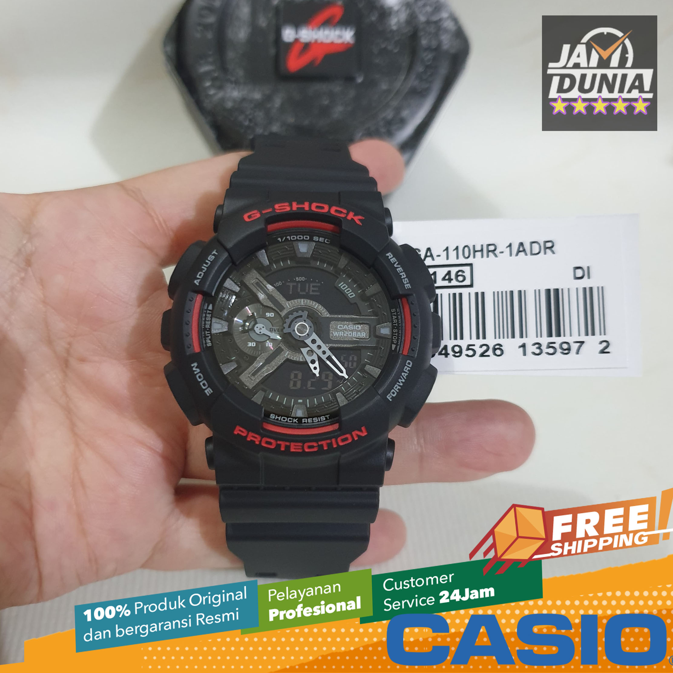 CASIO ORIGINAL CASIO G-Shock GA-110HR-1A Men Black Red