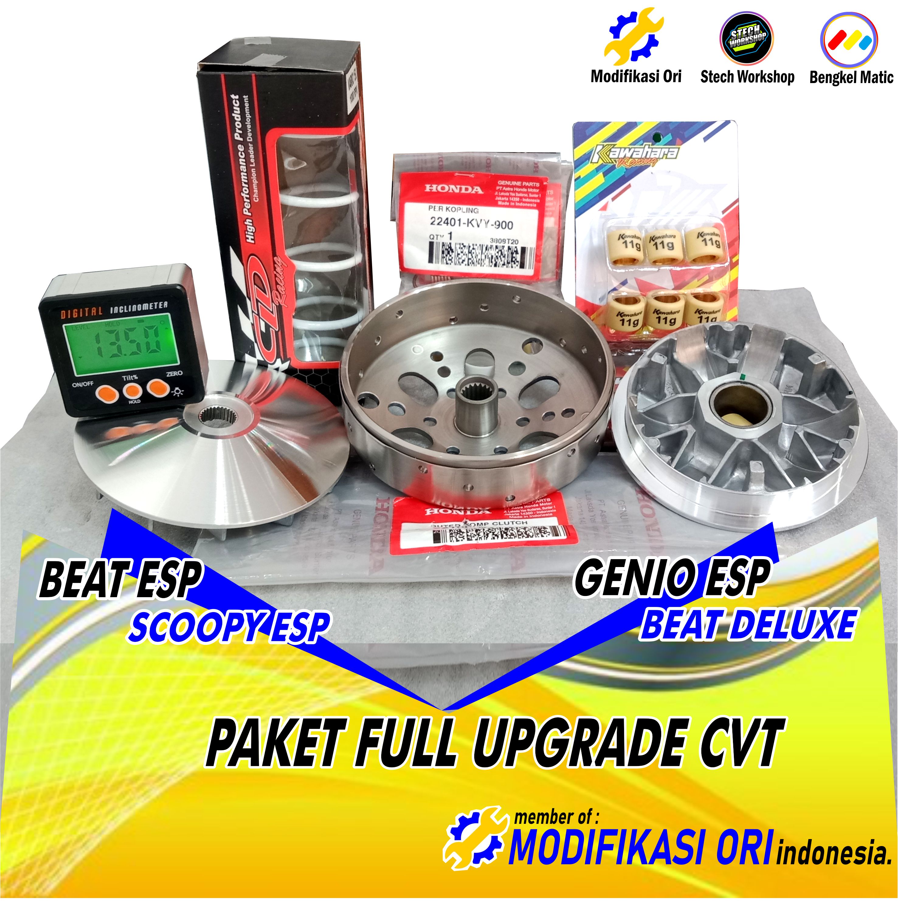 PAKET KIRIAN CVT HONDA BEAT FI ESP GENIO PAKET CVT CUSTOM RACING BUBUT MODIFIKASI ORI Lazada Indonesia