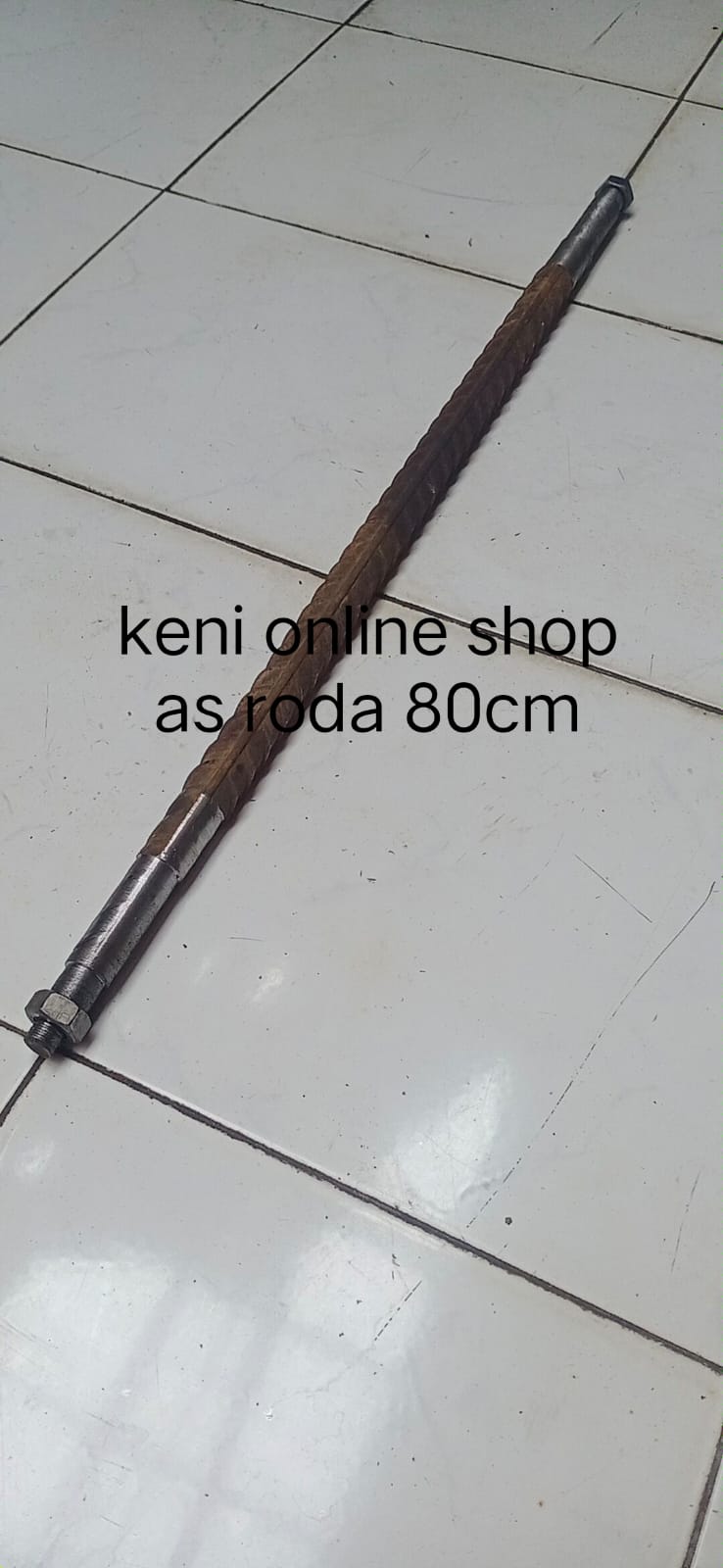 as roda/untuk lebar gerobak 80cm/besi as roda gerobak 90cm/besi as ulir ...