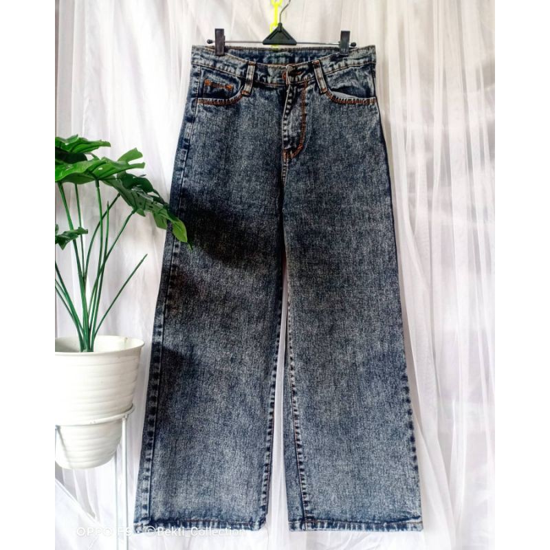 CELANA KULOT JEANS JUMBO PREMIUM SNOW 