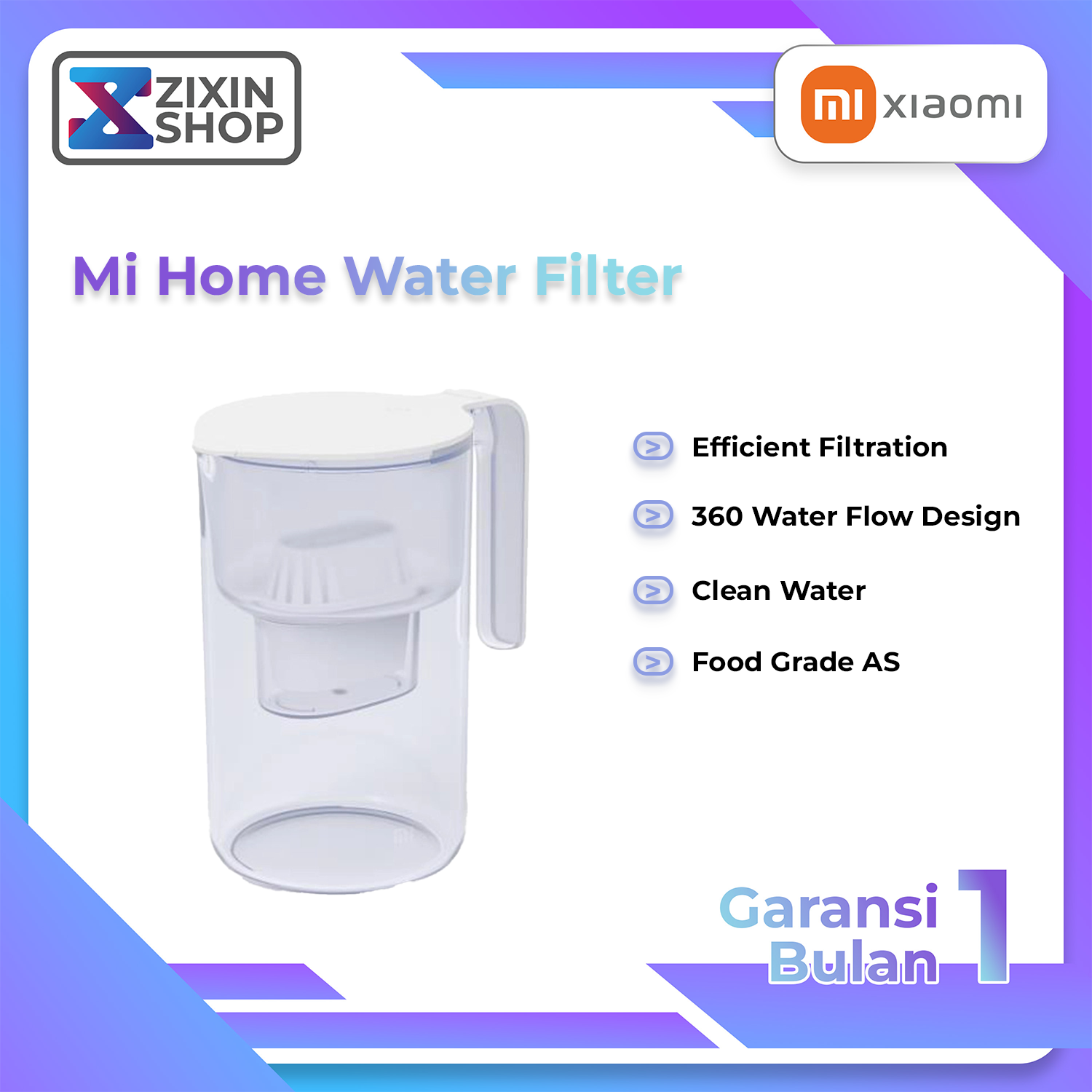 MI WATER FILTER PITCHER / WATER FILTER FILTRATION PURIFIER Lazada