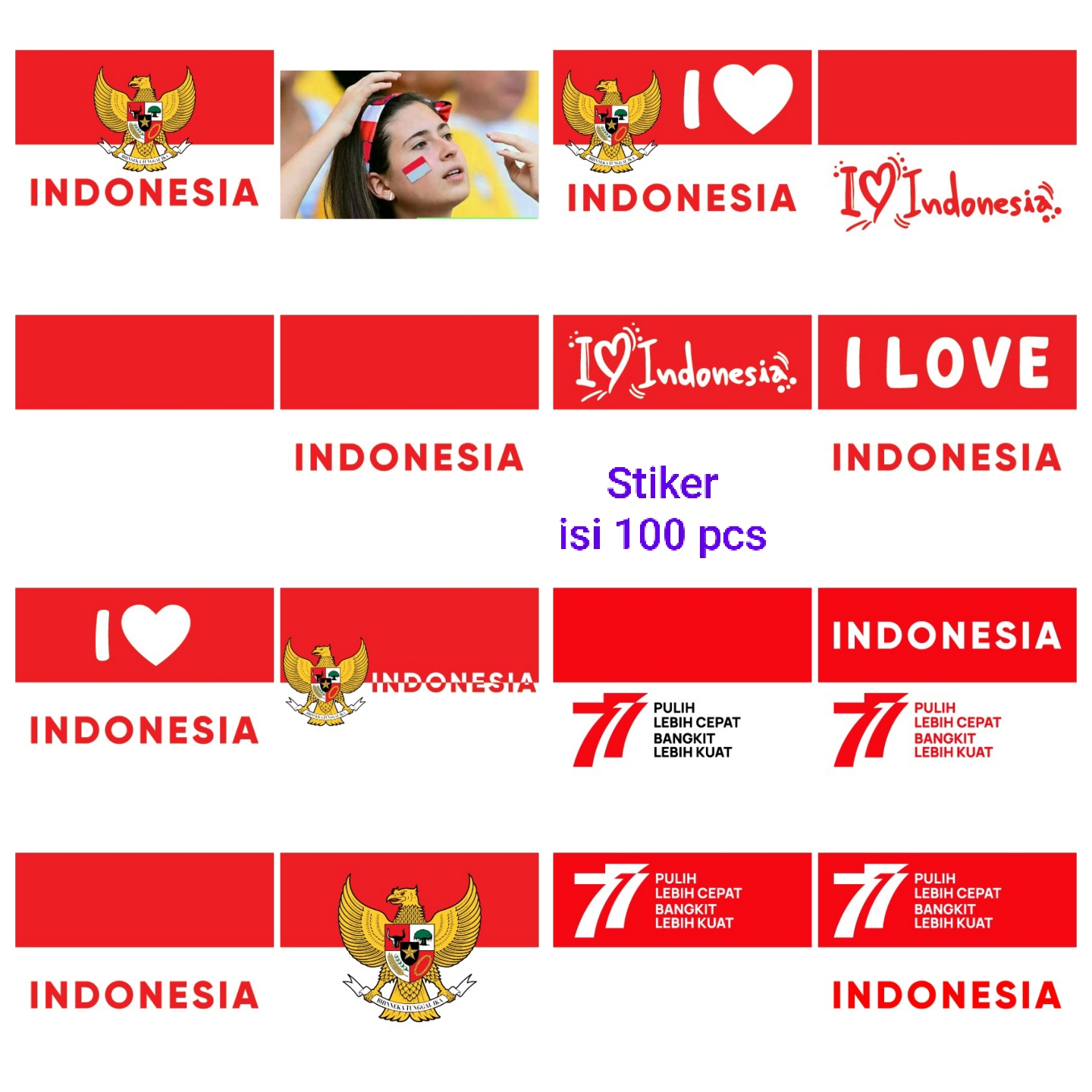 [50 Pcs] Stiker Pipi Bendera Merah Putih Cod Stiker Bendera Dirgahayu Kemerdekaan Lazada